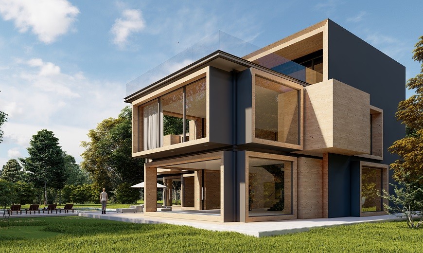 A modern business class duplex house